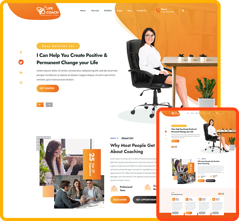 Free Life Coach WordPress Theme - ThemeIgnite