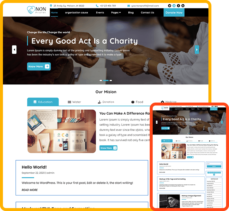 Free Fundraiser WordPress Theme - ThemeIgnite