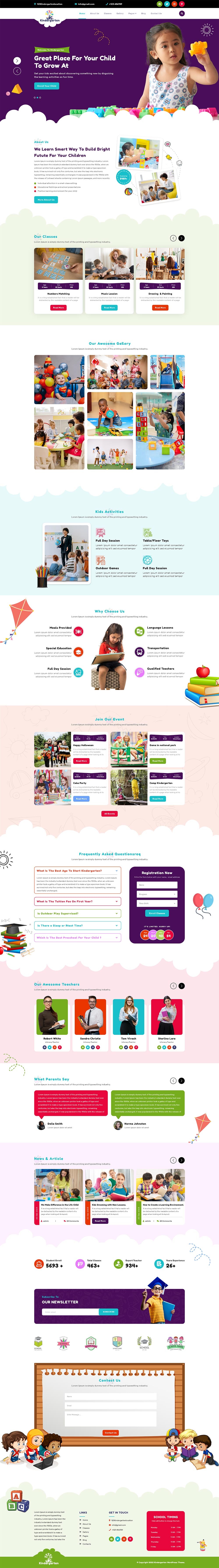 kindergarten Wordpress theme Long image 