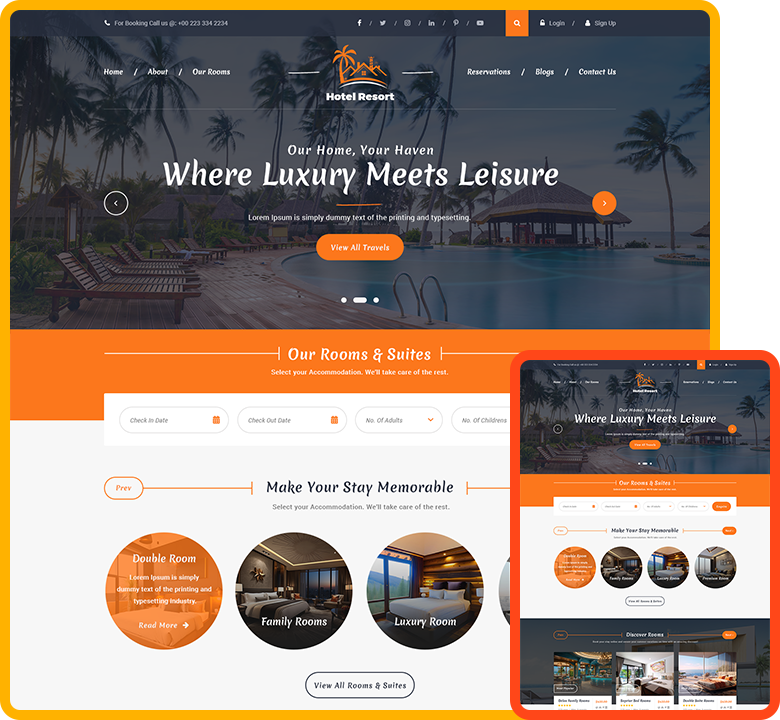 Free Resort WordPress Theme | Resort Booking Websites