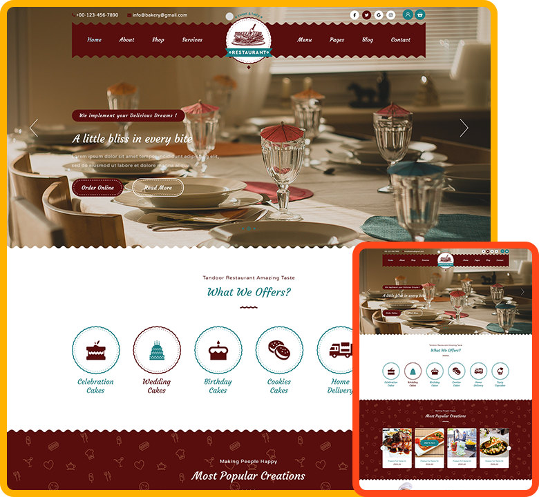 Dining WordPress Theme | Build Restaurant Store Website