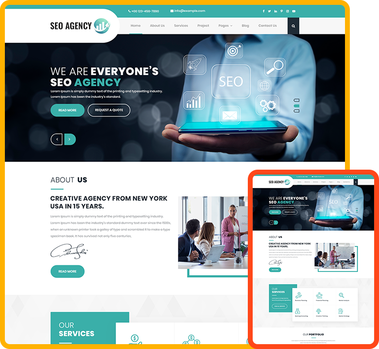 Free Seo WordPress Theme SEO Website Template