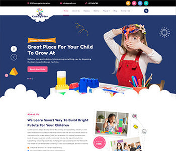 Prime Classes WordPress theme homepage design for kids education site