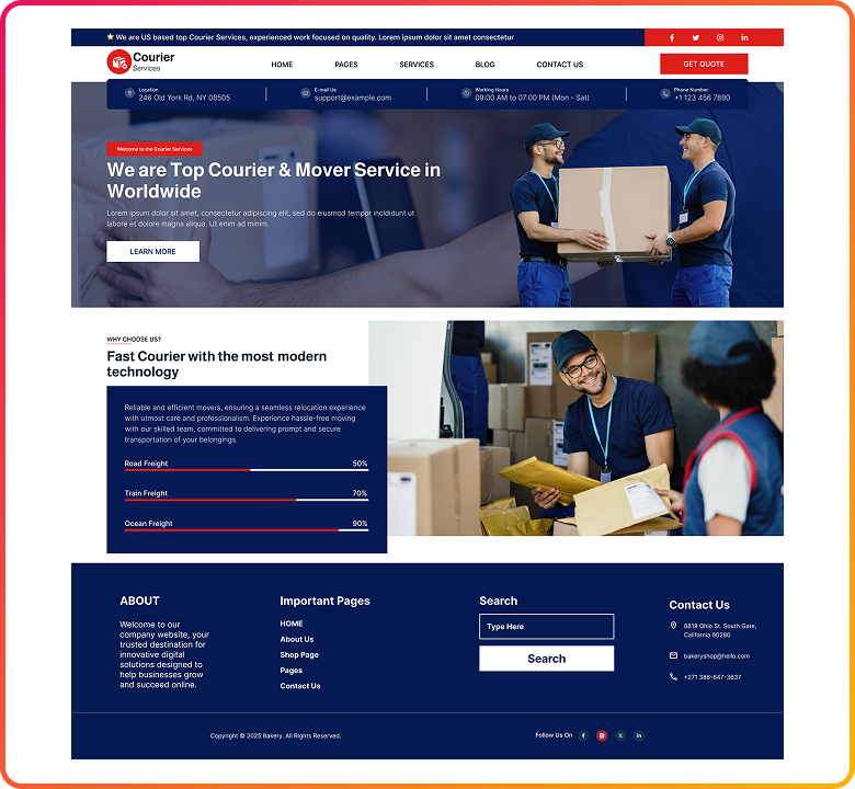 Free Courier WordPress Theme&nbsp;