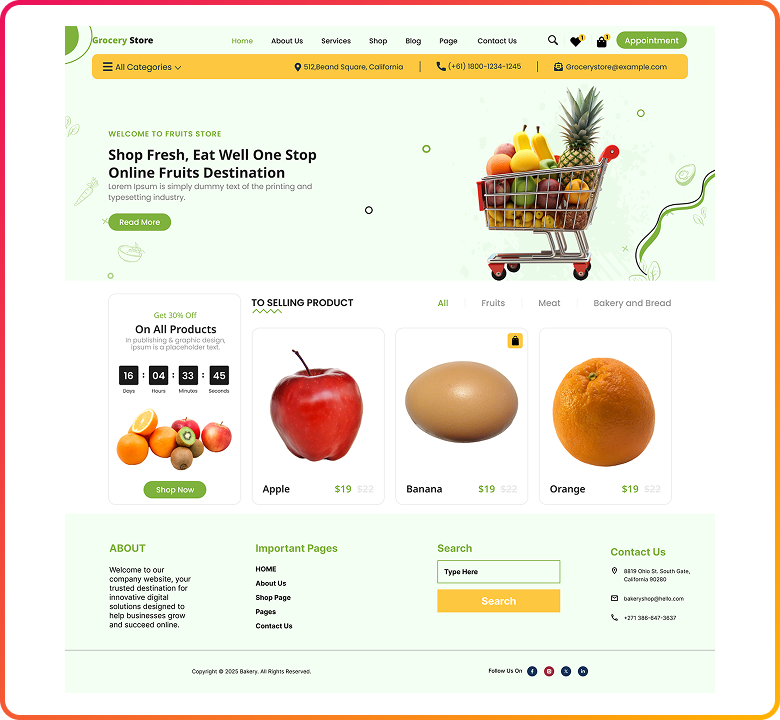 Free Grocery WordPress Theme