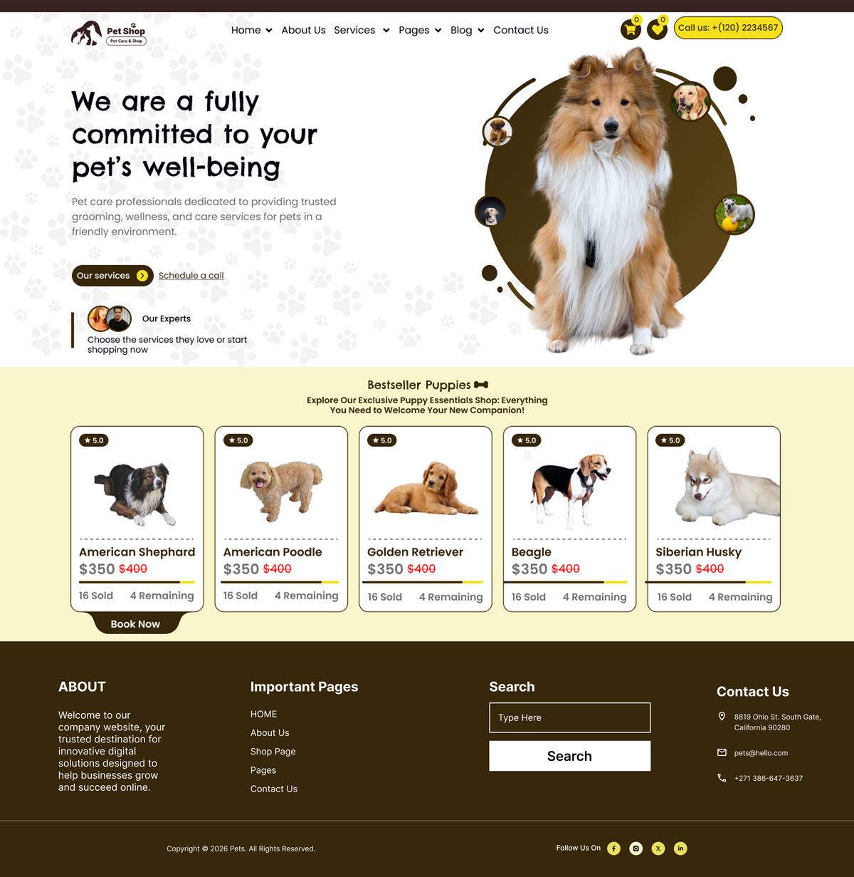Free Pet Shop WordPress Theme