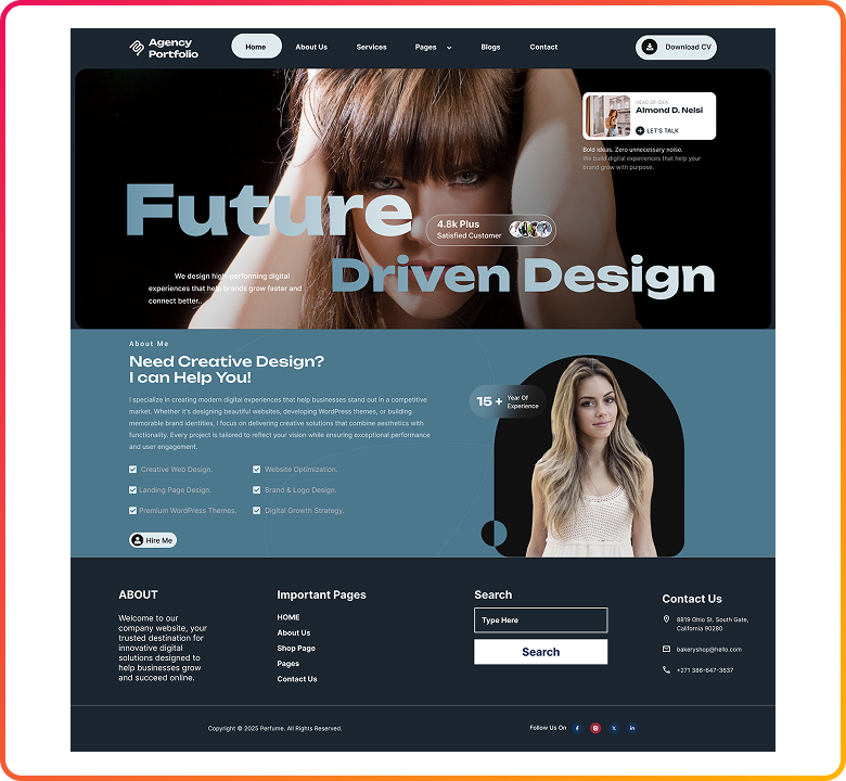Free Agency Portfolio WordPress Theme