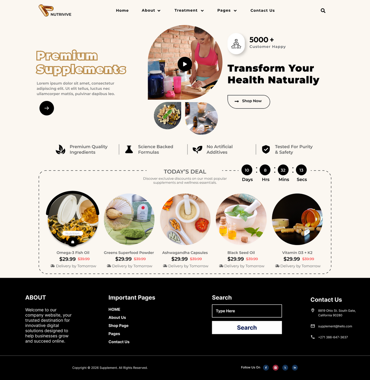 Free Supplement WordPress Theme